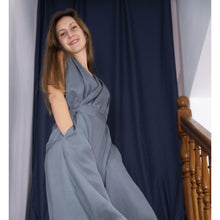 Charger l'image dans la galerie, Robe Cobée LONGUE - Soie Gris perle