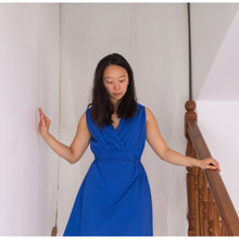 Charger l'image dans la galerie, Robe Cobée LONGUE - Gaze de Coton Bleu roi