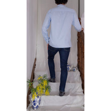 Charger l'image dans la galerie, Chemise h. Adénium - Coton bio Bleu dragée