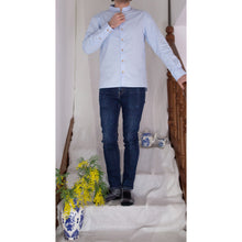 Charger l'image dans la galerie, Chemise h. Adénium - Coton bio Bleu dragée