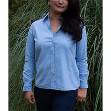Charger l'image dans la galerie, Chemise f. Calathéa - Coton bio Ciel & Ecaille marine
