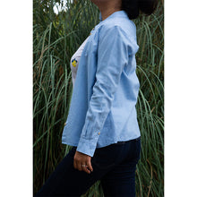 Charger l'image dans la galerie, Chemise f. Calathéa - Coton bio Ciel & Citron jaune