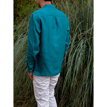 Charger l'image dans la galerie, Tissus - Toile de lin Vert paon