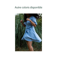 Charger l'image dans la galerie, Robe Anémone COURTE - Chambray de coton bio Denim