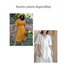 Charger l'image dans la galerie, Robe Anémone MIDI - Lin Vert paon