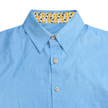 Charger l'image dans la galerie, Chemise f. Calathéa - Coton bio Ciel & Triangle jaune