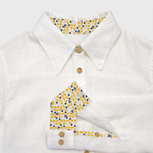 Charger l'image dans la galerie, Chemise f. Calathéa - Lin Blanc cassé & Triangle jaune