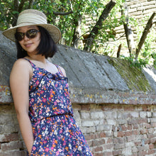 Charger l'image dans la galerie, Robe Campanule MIDI - Lyocell Nuit fleurie