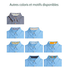 Charger l'image dans la galerie, Chemise f. Calathéa - Coton bio Ciel & Citron jaune