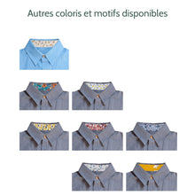 Charger l'image dans la galerie, Chemise f. Calathéa - Coton bio Denim & Pavot jaune