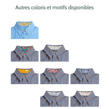 Charger l'image dans la galerie, Chemise f. Calathéa - Coton bio Denim & Triangle jaune