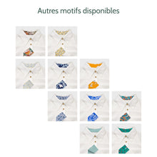 Charger l'image dans la galerie, Chemise f. Calathéa - Lin Blanc cassé & Ecaille marine