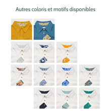 Charger l'image dans la galerie, Chemise f. Calathéa - Lin Blanc cassé & Triangle jaune