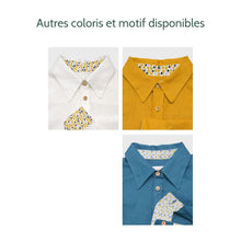 Charger l'image dans la galerie, Chemise f. Calathéa - Lin Vert paon & Triangle jaune