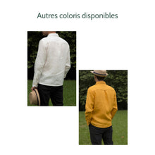 Charger l'image dans la galerie, Chemise h. Hoya - Lin Vert paon sans motif