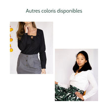 Charger l'image dans la galerie, Haut Nigelle - Coton bio Bleu ardoise