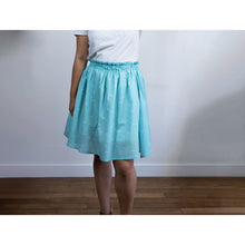 Charger l'image dans la galerie, Jupe Clématite - Coton bio Oiseau ciel