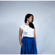 Charger l'image dans la galerie, Jupe Clématite - Gaze de Coton Bleu roi