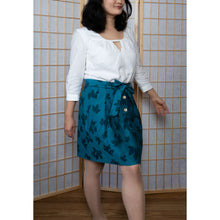 Charger l'image dans la galerie, Jupe Oxalis - Jacquard de coton bio Journée d'automne au lagon