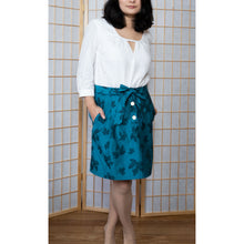 Charger l'image dans la galerie, Jupe Oxalis - Jacquard de coton bio Journée d'automne au lagon