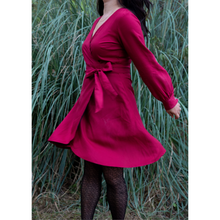 Charger l'image dans la galerie, Robe Hellébore COURTE - Lyocell Rouge carmin