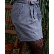 Charger l'image dans la galerie, Jupe Oxalis - Mini chevron de coton bio Marine & Blanc