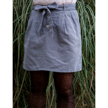 Charger l'image dans la galerie, Jupe Oxalis - Mini chevron de coton bio Marine & Blanc