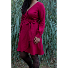 Charger l'image dans la galerie, Robe Hellébore COURTE - Lyocell Rouge carmin