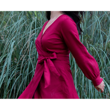 Charger l'image dans la galerie, Robe Hellébore LONGUE - Lyocell Rouge carmin