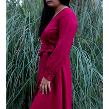 Charger l'image dans la galerie, Robe Hellébore LONGUE - Lyocell Rouge carmin