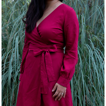 Charger l'image dans la galerie, Robe Hellébore MIDI - Lyocell Rouge carmin
