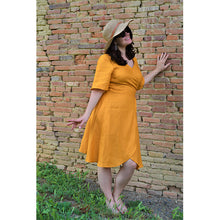 Charger l'image dans la galerie, Robe Anémone COURTE - Lin Jaune fricaro