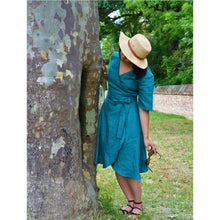 Charger l'image dans la galerie, Robe Anémone COURTE - Lin Vert paon