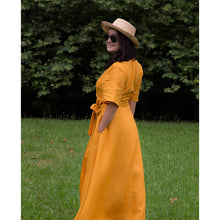 Charger l'image dans la galerie, Robe Anémone LONGUE - Lin Jaune fricaro