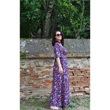 Charger l'image dans la galerie, Robe Anémone LONGUE - Lyocell Nuit fleurie