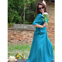 Charger l'image dans la galerie, Robe Anémone LONGUE - Lin Vert paon