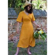 Charger l'image dans la galerie, Robe Anémone MIDI - Lin Jaune fricaro