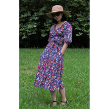 Charger l'image dans la galerie, Robe Anémone MIDI - Lyocell Nuit fleurie