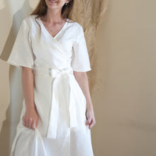 Charger l'image dans la galerie, Robe Anémone MIDI - Lin Blanc cassé