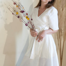 Charger l'image dans la galerie, Robe Anémone MIDI - Lin Blanc cassé