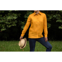 Charger l'image dans la galerie, Chemise f. Calathéa - Lin Jaune fricaro & Monet orange