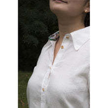 Charger l'image dans la galerie, Chemise f. Calathéa - Lin Blanc cassé & Tropique rouge