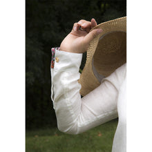 Charger l'image dans la galerie, Chemise f. Calathéa - Lin Blanc cassé & Tropique rouge