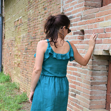 Charger l'image dans la galerie, Robe Campanule COURTE - Lin Vert paon