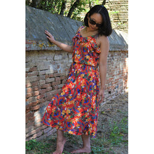 Charger l'image dans la galerie, Robe Campanule MIDI - Lyocell Plaine ruby