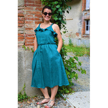 Charger l'image dans la galerie, Robe Campanule MIDI - Lin Vert paon