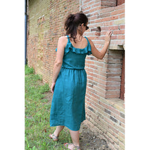 Charger l'image dans la galerie, Robe Campanule MIDI - Lin Vert paon