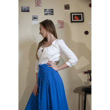 Charger l'image dans la galerie, Jupe Cosmos - Gaze de Coton Bleu roi