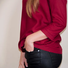 Charger l'image dans la galerie, Haut Acanthe - Lyocell Rouge carmin