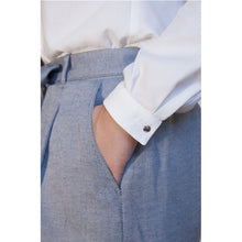 Charger l'image dans la galerie, Jupe Oxalis - Mini chevron de coton bio Marine & Blanc